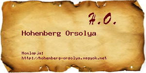 Hohenberg Orsolya névjegykártya
