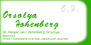 orsolya hohenberg business card